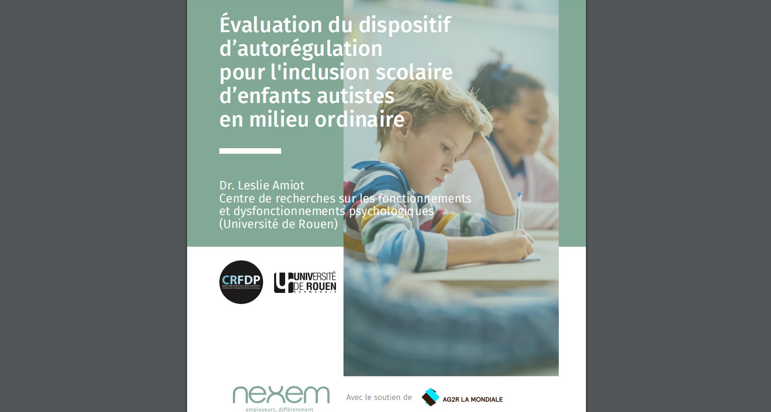 Évaluation Du Dispositif D’autorégulation Pour L'inclusion Scolaire D ...